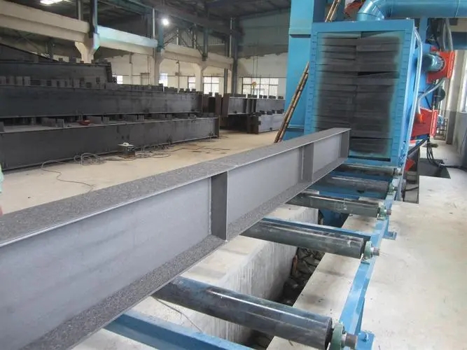 白沙自动输送重型工件喷砂机及其应用